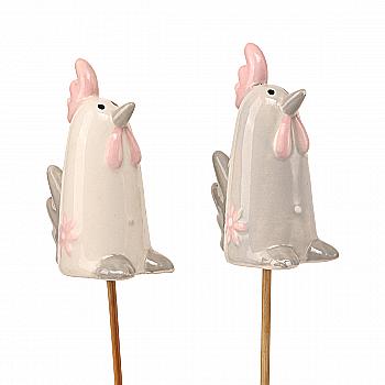 Декор керамічний "Курочка" 2 види, 26 см, на паличці, 834-779