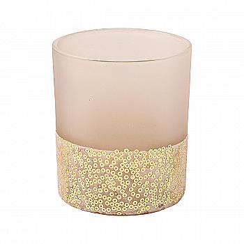 Свічник-склянка скляний для чайної свічки 9*9*10 см (6 диз. в асорт.), ABT610980