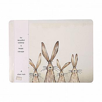 Набір килимків великодніх д/столового приладдя "Harry" 30*40 см, МДФ, білий (4 шт./2 види), 2006678