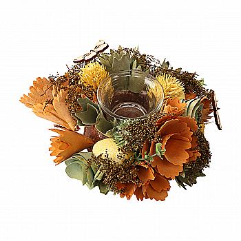 Свічник декоративний пасхальний 15 см, жовто-помаранчевий, 743-910