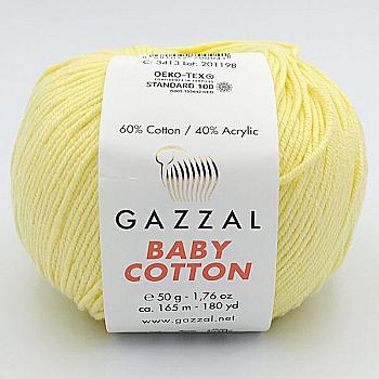 Outlet Пряжа Baby Cotton №3413 лимон бавовна 60% акрил 40% 50гр 165 м/983742