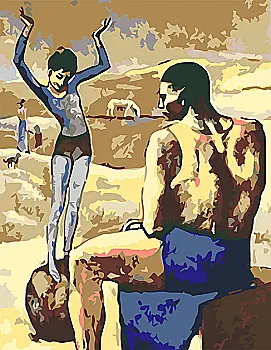 Outlet Набір-стандарт, техніка акриловий живопис за номерами "Дівчина на кулі", Rosa Start/850947