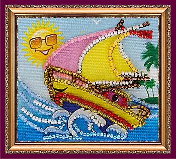 Набор для вышивки бисером "Магнит" Кораблик