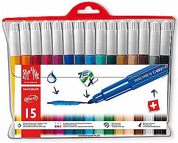 Outlet20 Набор акварельных фломастеров 15 цв. Caran d`Ache Fancolor Maxi блистер, 195.715/1022900