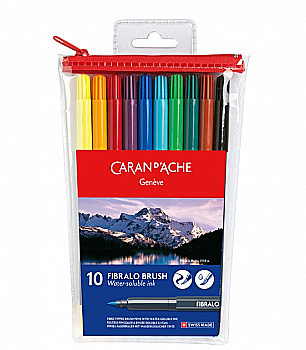 Outlet40 Набір акварельних фломастерів 10 кол. Caran d`Ache Fibralo блістер, 186.710/1025373