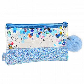 Пенал-косметичка з глітером "Galaxy", блакитна, 532710