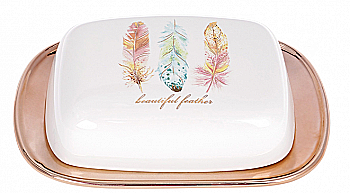 Масленка керамическая "Плюмаж" 18,5 см, 935-128