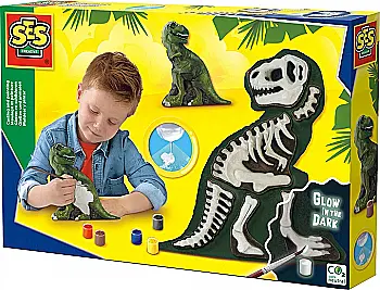 Набір для творчості -Ті-Рекс зі скелетом (гіпс, формочка, клей, 6 фарб, губка), 14206S