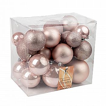 Outlet40 Набор елочных шаров, перламутр, матовый, глиттер, 10,8,6 см (26 шт.), 147-457/1024246