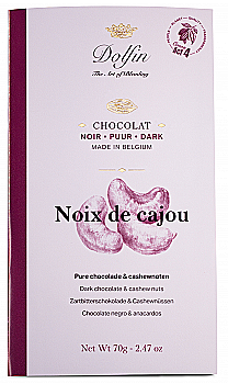 Черный шоколад 60% какао с кешью, DOLFIN БельгП