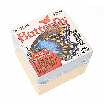 Папір для нотаток 90*90 мм 900 арк., не скл. жовто-блакитний 33.29