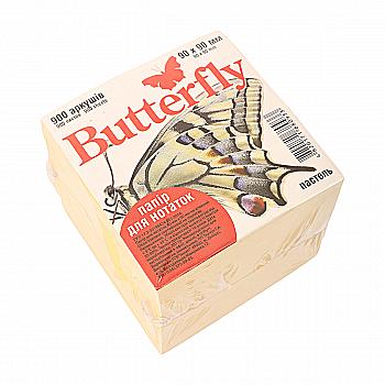 Папір для нотаток 90*90 мм 900 арк., не скл. пастель жовтий 33.28