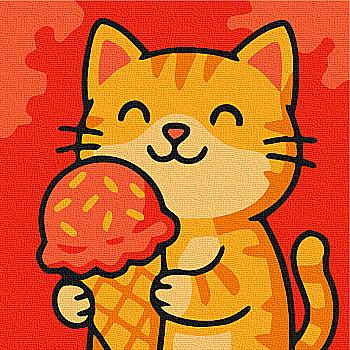 Розмальовка на полотні 20*20 см "Котик-муркотик", MBS074