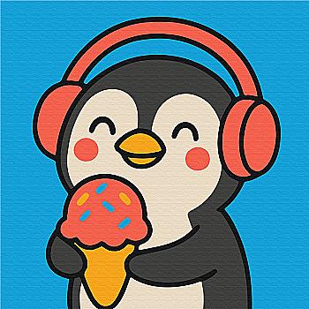 Розмальовка на полотні 20*20 см "Пінгвінчик-ласун", MBS071