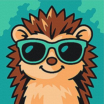 Розмальовка на полотні 20*20 см "Стильний їжачок", MBS081