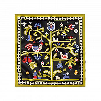 Платок «Дерево жизни» черный, orner-3050