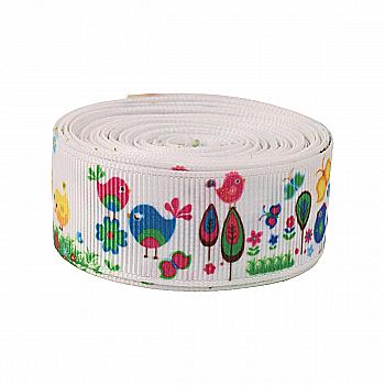 Лента репсовая с принтом Радость весны ТМ "Шанталь"