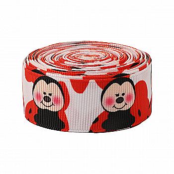 Лента репсовая с принтом Божьи коровки ТМ "Шанталь"