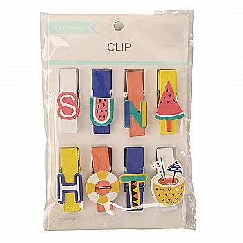 Outlet20 Набор прищепок декоративных деревянных, 8 шт. (2 вида в ассорт.),119000020/1021030