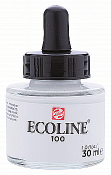 Outlet Фарба акварельна рідка Ecoline, Біла, 30 мл, 100 Royal Talens/1008698