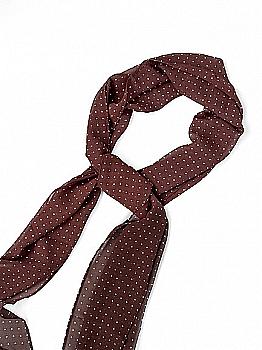 Шарф сатин коричневий в горох 155 * 28 см, PL18