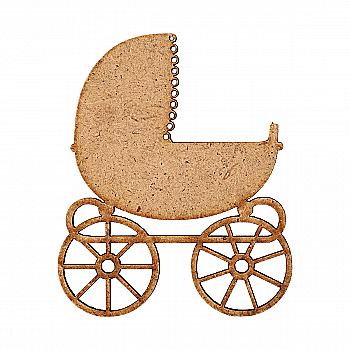 Заготовка деревянная Коляска с рюшем, 8,5*10 см, Ч69