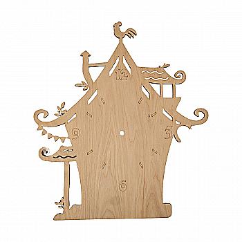 Заготовка деревянная Часы "Домик" 300*340*6 мм, ЧС21