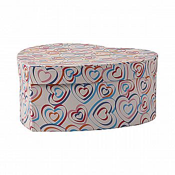 Подарункова коробка у вигляді серця, біла, "Кольорові серця", 30,5*29,8*12,9 см, 3110325319