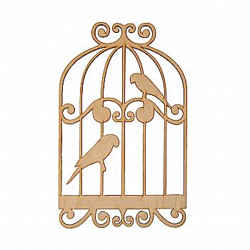 Заготовка деревянная Клетка с птичками, Д17