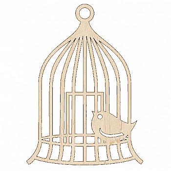 Заготовка деревянная Клетка для птички, 15 см в ассортименте 104