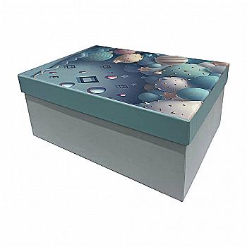 Подарочная коробка прямоугольная, голубая "Абстракция", 23*16*9,5 см, 110334793