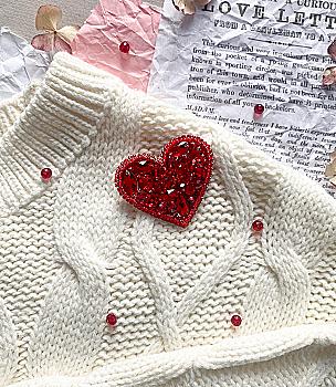 Набір для вишивання бісером прикраси на натуральному художньому холсті "Серденько", AD-245