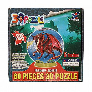 Пазлы 3D Шар "Дракони", 229704YT