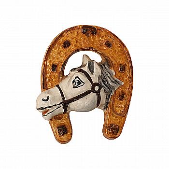 Заготівля з гіпсу Підкова з конем мала (о) 4*3 см