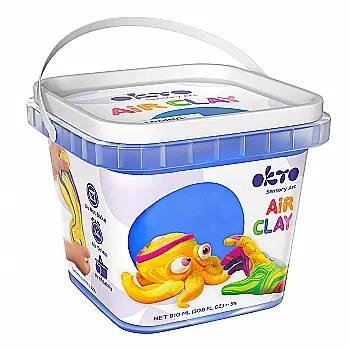 Воздушная глина School supplies 910 мл, синяя, ТМ ОКТО, 20008