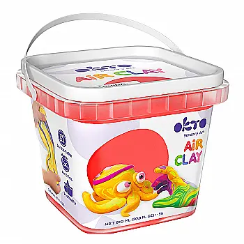 Воздушная глина School supplies 910 мл, красная, ТМ ОКТО, 20009