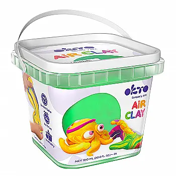 Воздушная глина School supplies 910 мл, зеленая, ТМ ОКТО, 20011