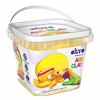Воздушная глина School supplies 910 мл, желтая, ТМ ОКТО, 20010