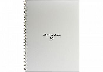 Блокнот А4, пласт. обкл., бічна спіраль, 60 арк., клітинка, перламутровий, O69160