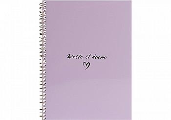 Блокнот А5, пласт. обкл., бічна спіраль, 60 арк., клітинка, бузковий, O69169