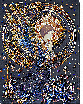 Набор для вышивки бисером на натуральном художественном холсте "Страж небес", AB-939