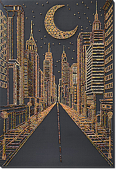 Набор для вышивки бисером на натуральном художественном холсте "Город грез", AB-971