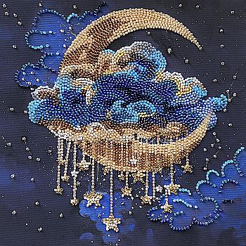 Набор-миди для вышивания бисером на натуральном художественном холсте "Колыбель звездных снов", AMB-138