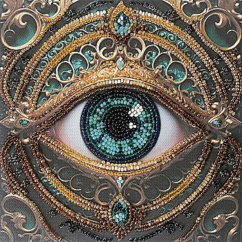 Набор-мини для вышивания бисером на натуральном холсте "Алхимия взгляда", AM-265