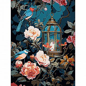 Картина за номерами 30*40 см "Квіткова ніч", SS-1289 ТМ "Strateg"