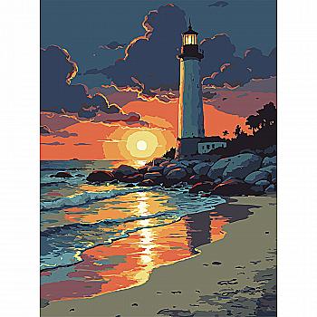 Картина по номерам 30*40 см "Маяк на западе", SS-1299 ТМ "Strateg"