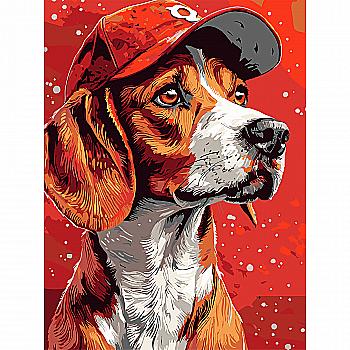 Картина по номерам 30*40 см "Пес в кепке", SS-1260 ТМ "Strateg"