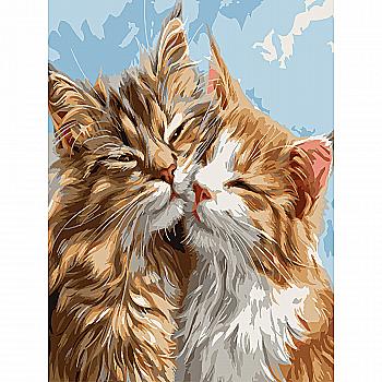 Картина по номерам 30*40 см "Пушистые коты", SS-1277 ТМ "Strateg"