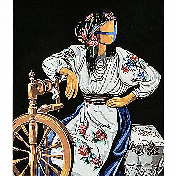 Набор для росписи по номерам 40*50 см "Пряля" на черном фоне, AH1151 ТМ "Strateg"