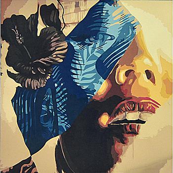 Набор для росписи по номерам 50*50 см "Девушка с цветком", AA002 ТМ "Strateg"